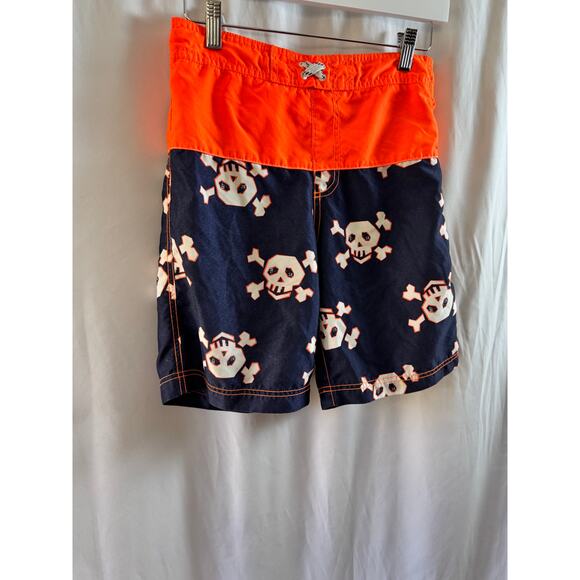 Boys' Place 1989 Skull Print Swim Trunks - Size Large (10-12) - Picture 2 of 8
